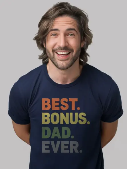 Navy best bonus dad ever shirt – father’s day stepdad shirt