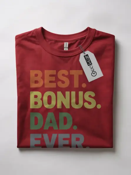 Red best bonus dad ever shirt – bonus father gift tee