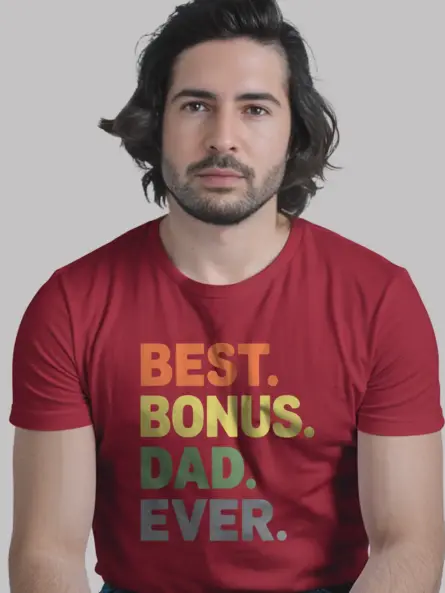 Red best bonus dad ever shirt – bonus father gift tee