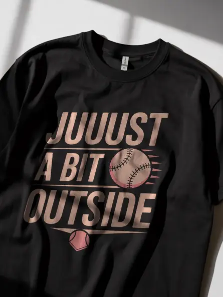 Black Shirt Just A Bit Outside Baseball Shirt Pop Culture Tee