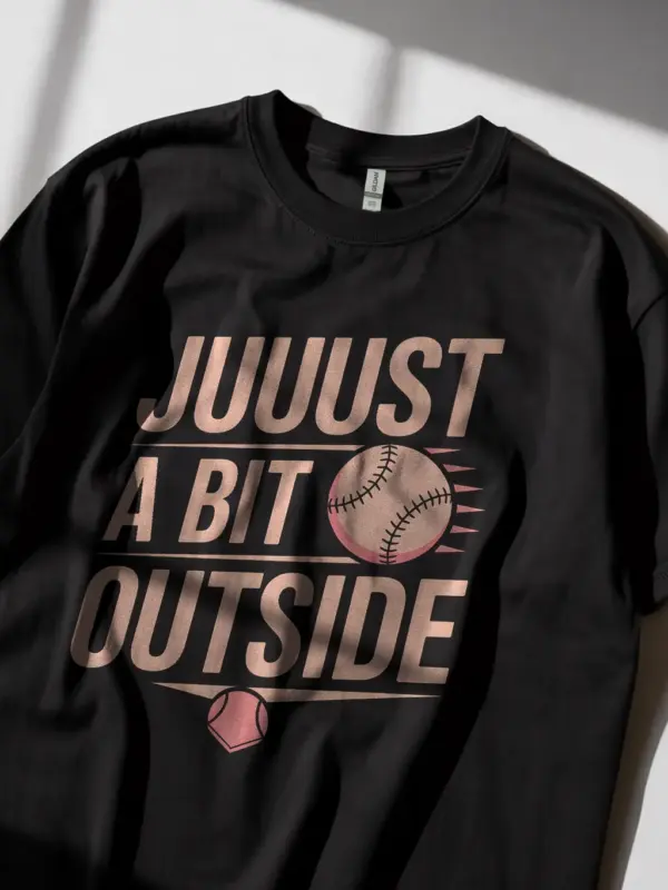 Black Shirt Just A Bit Outside Baseball Shirt Pop Culture Tee
