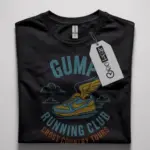 Black Forrest Gump Running Club T-Shirt retro forrest gump running club shirt front view