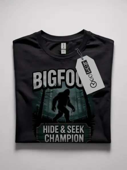 Black Bigfoot motivational t-shirt vintage Bigfoot encouragement tee front view