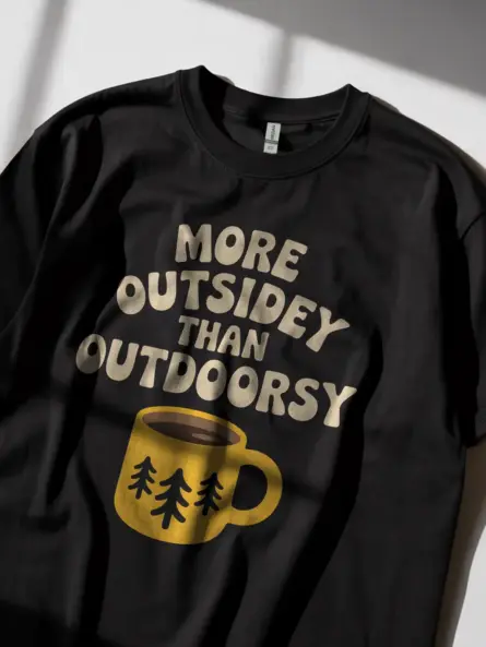 Black Cozy Camper T-Shirt ironic outdoorsy shirt for homebodies