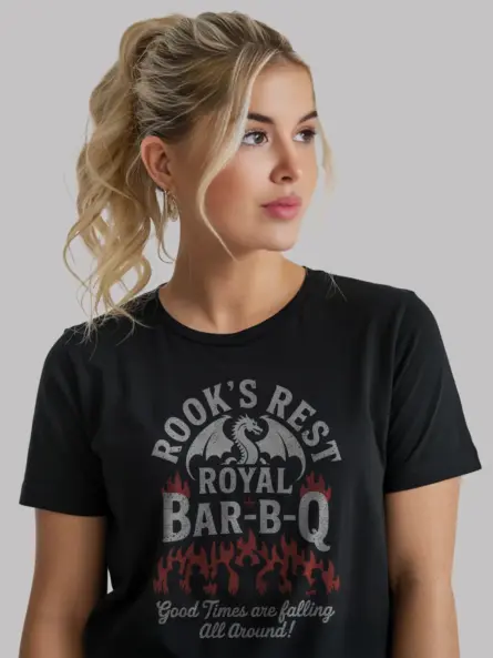 Black House of the Dragon BBQ T-Shirt vintage style dragon barbecue t-shirt