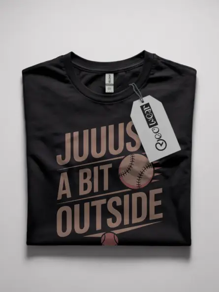 Black Shirt Front View Just A Bit Outside Baseball Shirt Retro Sports Quote