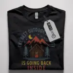 Black front view the best outdoor activity funny introvert outdoor t-shirt