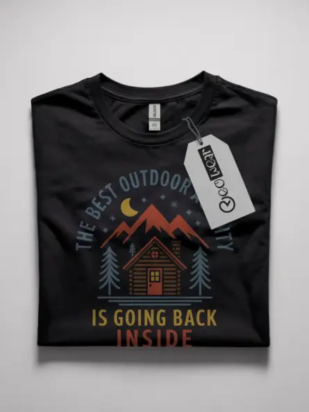 Black front view the best outdoor activity funny introvert outdoor t-shirt