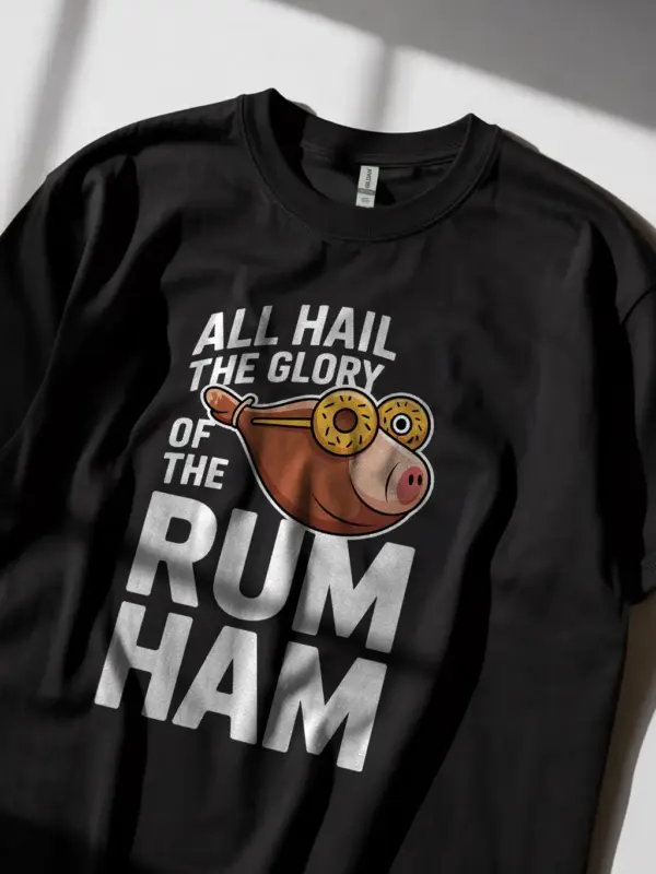 Black back view rum ham its always sunny t-shirt its always sunny meme apparel for fans