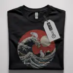 great wave cat t-shirt