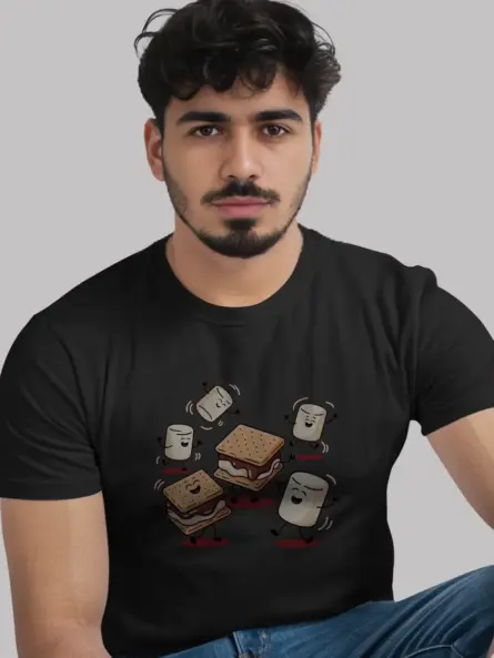 Black how smores are made t shirt cartoon food
