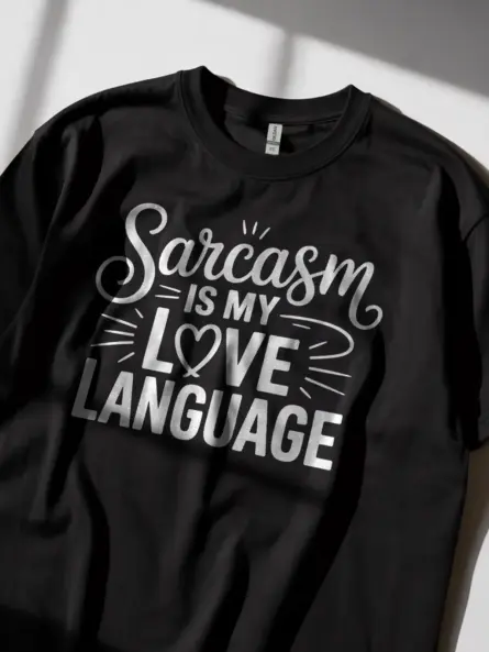 Black back view sarcasm love language tee – sarcasm-love-language-t-shirt