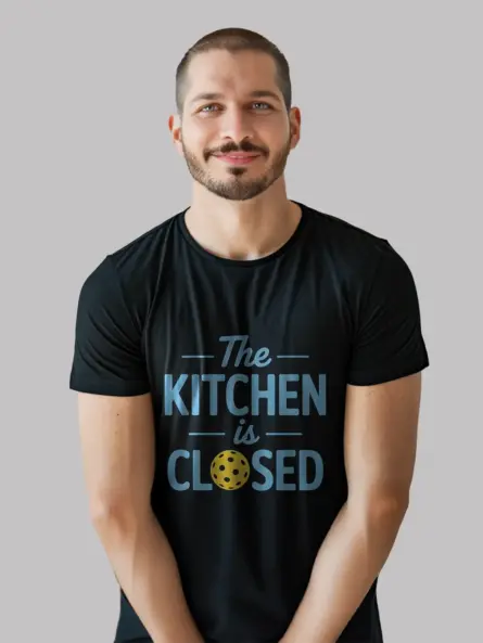 Black Kitchen Closed Pickleball Tee lifestyle angle