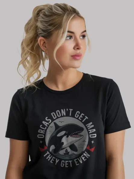 Black orcas don’t get mad funny orca whale t-shirt