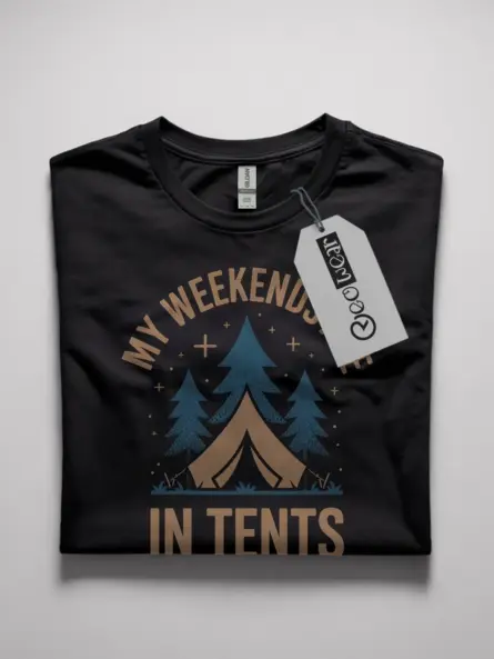 weekend camping pun t-shirt