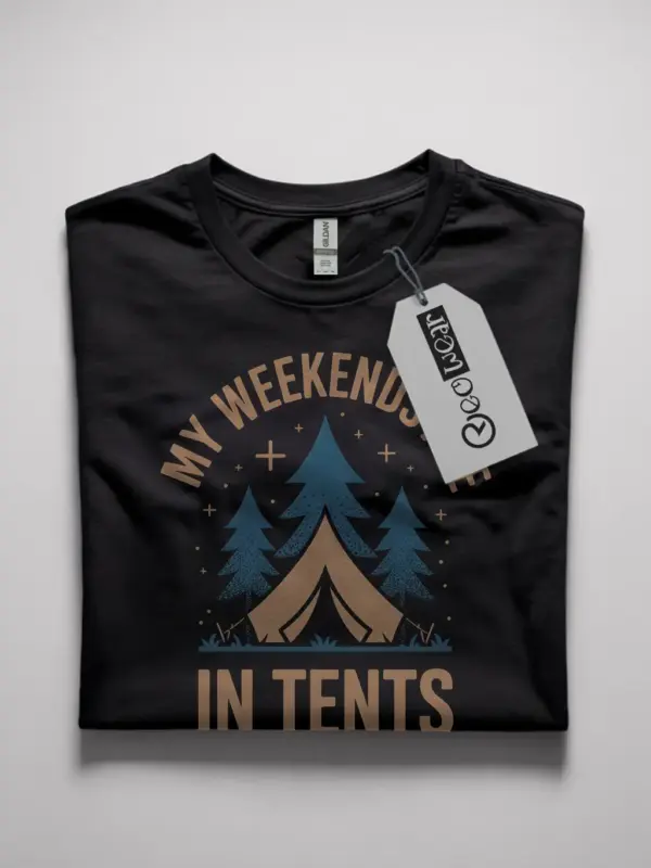 weekend camping pun t-shirt