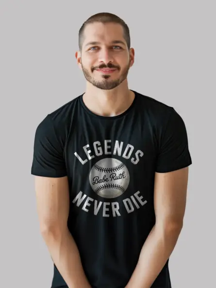 Black Legends Never Die Baseball T-Shirt motivational baseball quote shirt for adults