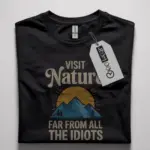 Black funny vintage nature escape t-shirt mountain landscape apparel