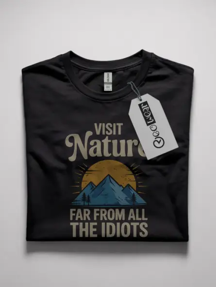 Black funny vintage nature escape t-shirt mountain landscape apparel