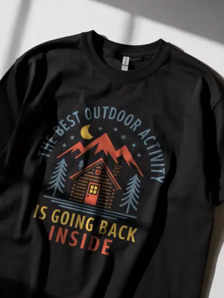 Black the best outdoor activity funny introvert outdoor t-shirt