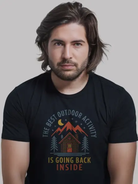 Black lifestyle photo the best outdoor activity funny introvert outdoor t-shirt
