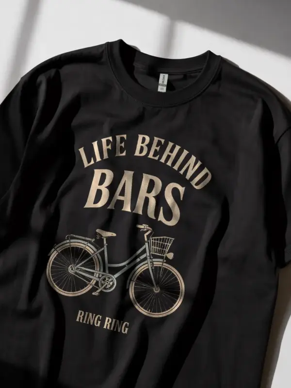 Black vintage bicycle pun t-shirt gift for cyclist who loves puns