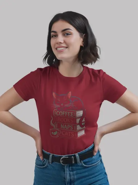 Red book lovers shirt – cozy coffee tee