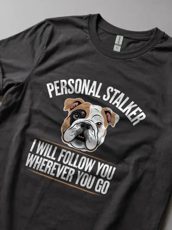 Dark heather bulldog t-shirt – dog lover tee