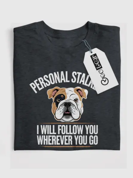 Dark heather bulldog t-shirt – dog lover tee