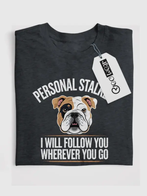 Dark heather bulldog t-shirt – dog lover tee