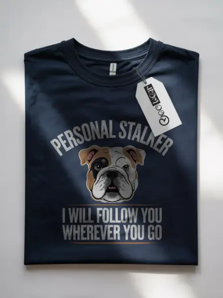 Navy bulldog t-shirt – dog parent gift