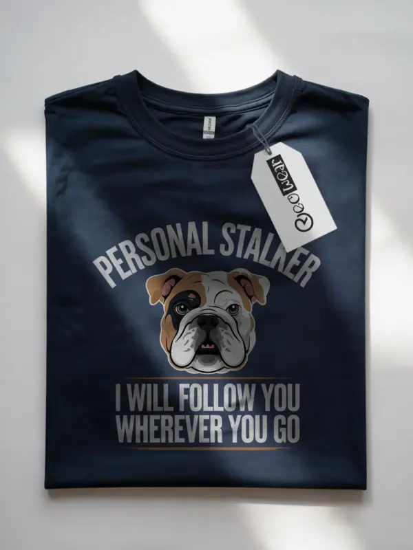 Navy bulldog t-shirt – dog parent gift
