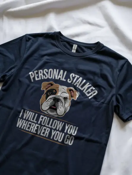 Navy bulldog t-shirt – dog parent gift