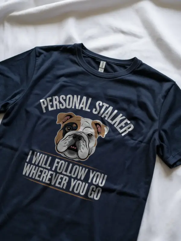 Navy bulldog t-shirt – dog parent gift