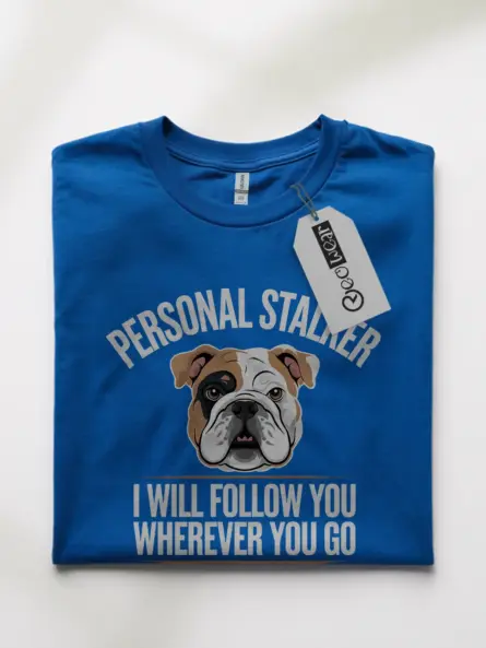 Royal blue bulldog t-shirt – funny dog shirt