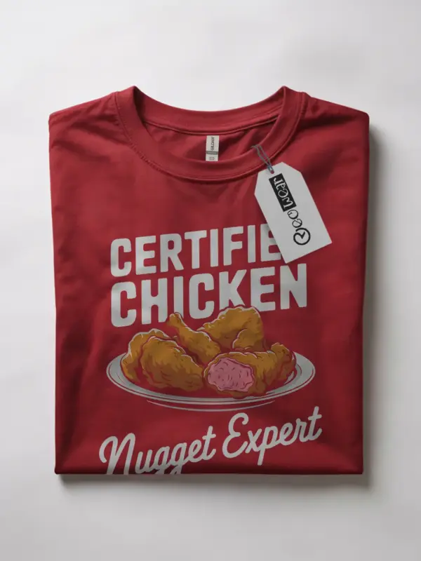 Red certified chicken nugget expert shirt – funny chicken nugget tee