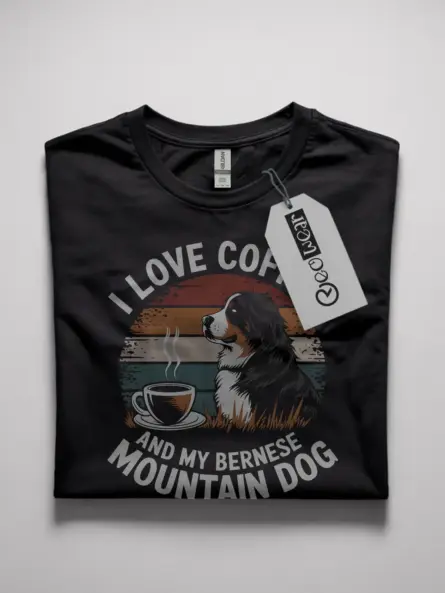 Coffee and Bernese Dog Shirt in Black – Coffee Lover Tee