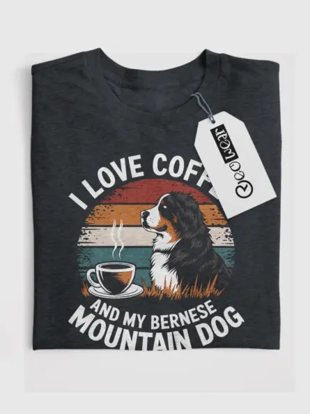 Dark heather coffee and bernese dog shirt – funny dog lover gift
