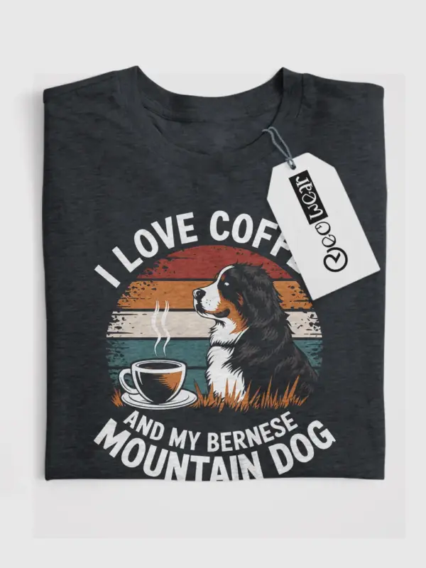 Dark heather coffee and bernese dog shirt – funny dog lover gift