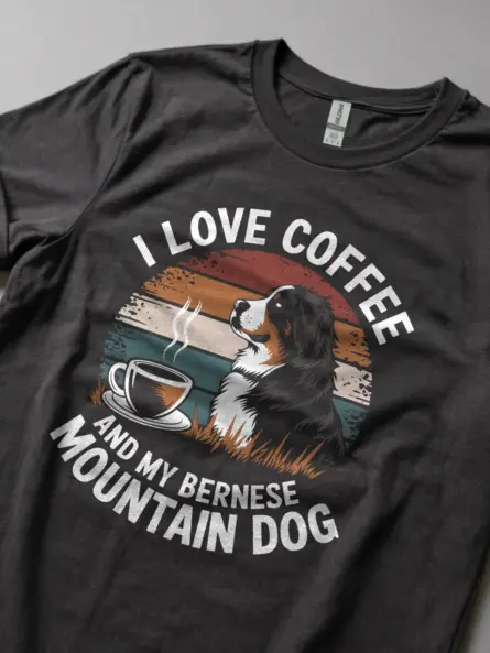 Dark heather coffee and bernese dog shirt – funny dog lover gift