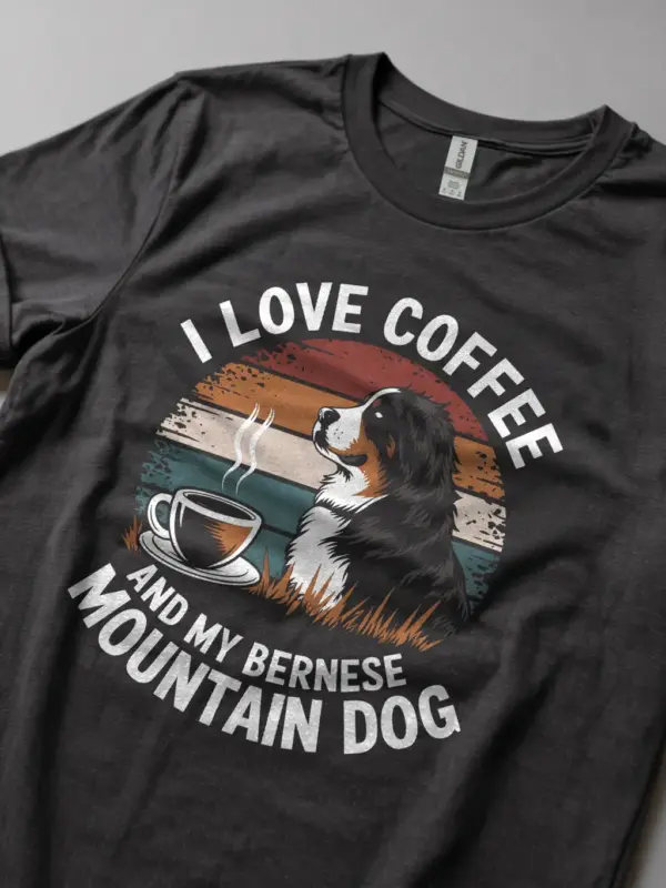 Dark heather coffee and bernese dog shirt – funny dog lover gift