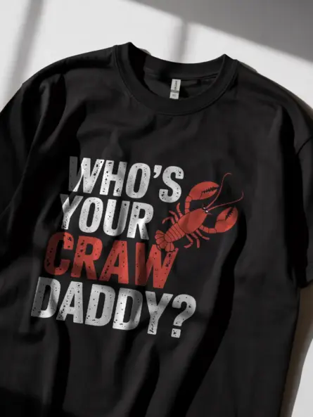 Craw daddy shirt in black – funny cajun seafood tee