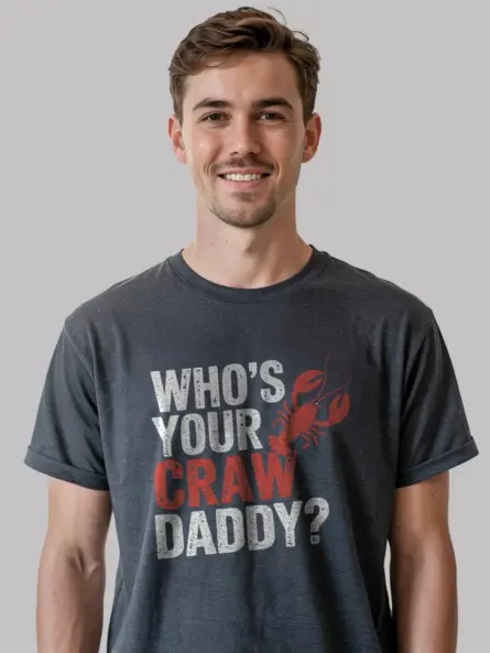 Dark heather craw daddy shirt – crawfish lover tee