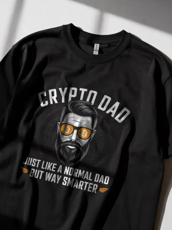Crypto dad shirt in black – funny blockchain gift tee