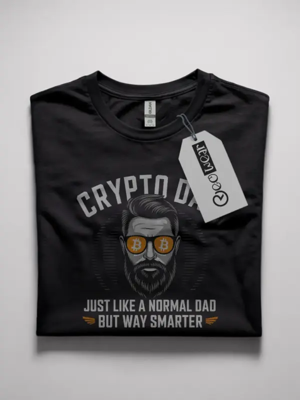 Crypto dad shirt in black – funny blockchain gift tee
