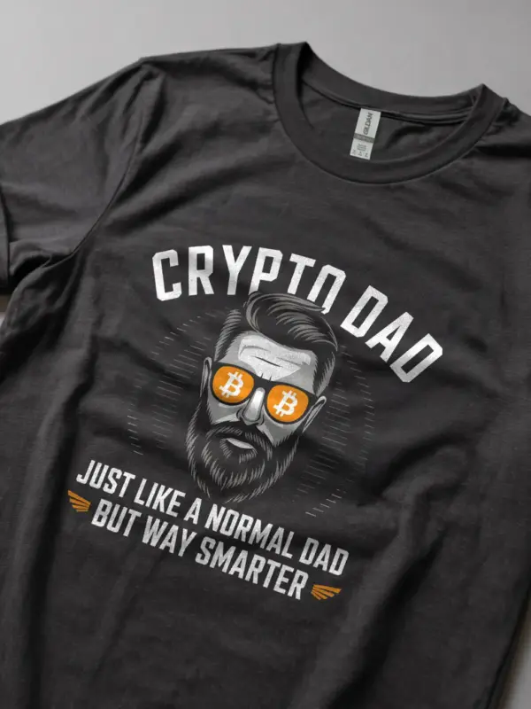 Dark heather crypto dad shirt – bitcoin lover gift