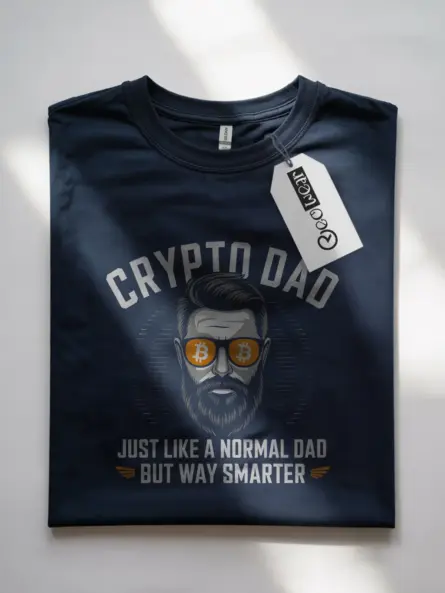 Navy crypto dad shirt – smart crypto daddy tee
