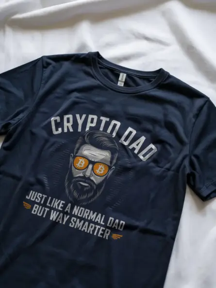 Navy crypto dad shirt – smart crypto daddy tee