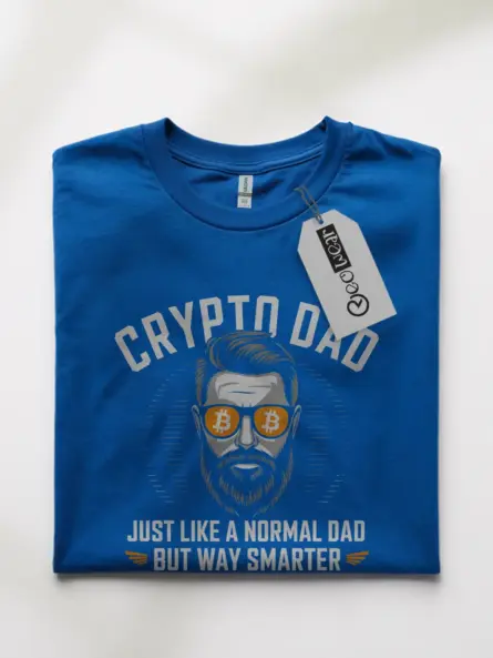 Royal blue crypto dad shirt – cryptocurrency gift for men