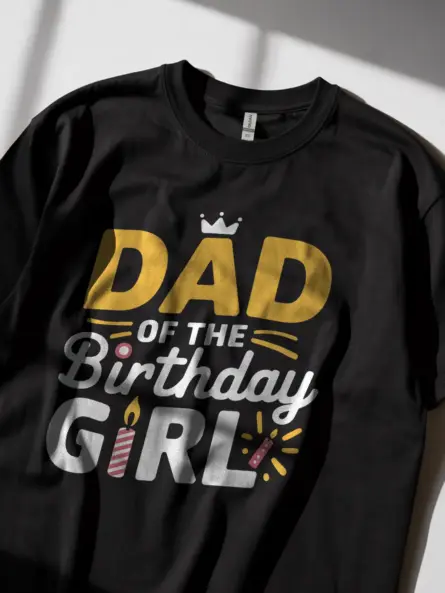 Dad of the Birthday Girl Shirt in Black – Birthday Party Tee
